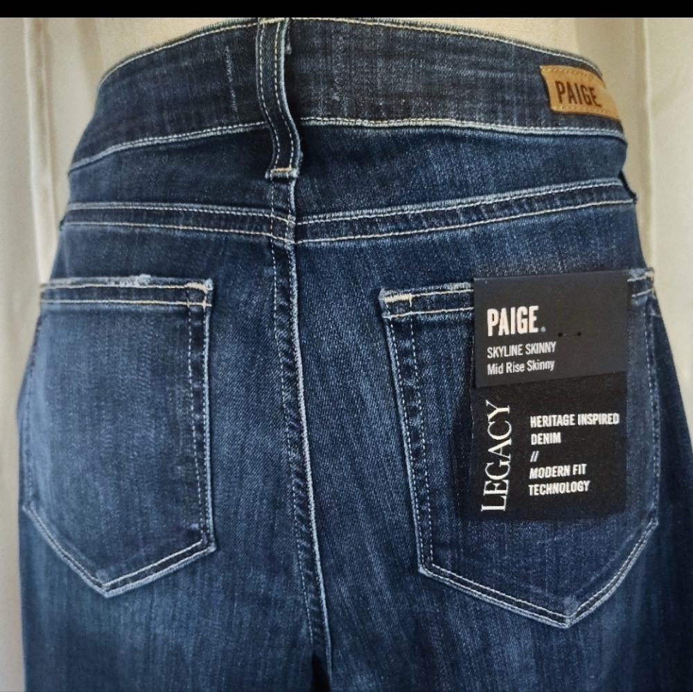 PAIGE TAG, Skyline Skinny Jeans, Woman Blue Denim/Low Rise/Stretchy Nordstrom 28 - Picture 5 of 16